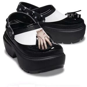 CROCS Wednesday Black and White Platform Shoes